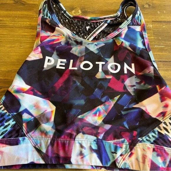 Peloton High Neck Jewels in Space Reversible Sports Bra Small S Cut out - Picture 4 of 8